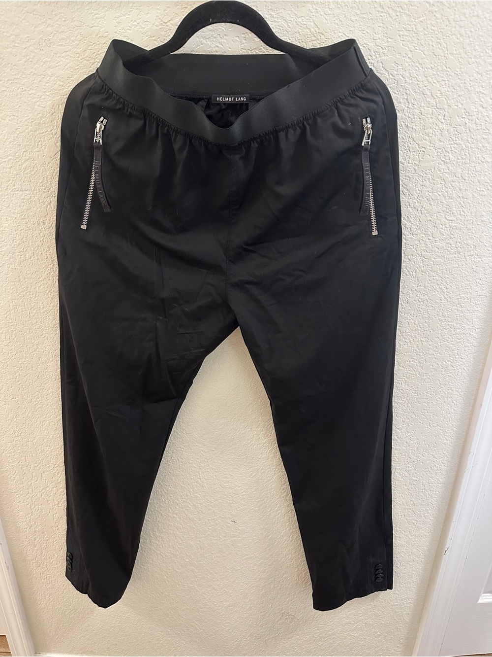 Helmut Lang Black Zip-Pocket Joggers
